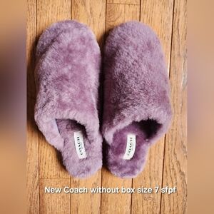 Coach Purple Fuzzy Slippers